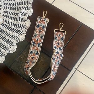 Bohemian Patterned Purse Strap with Gold Hardware